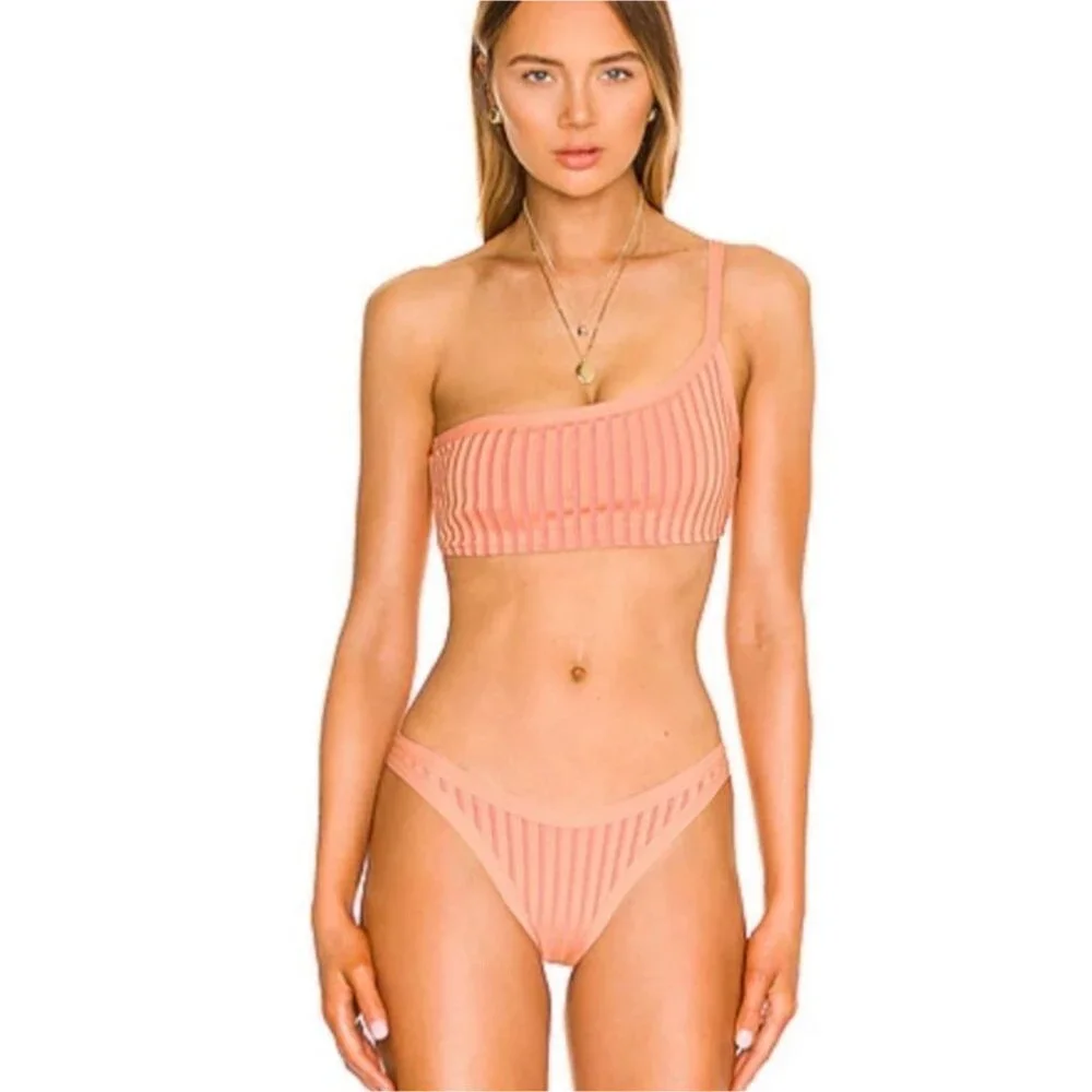 L*Space Foley Bitsy Ribbed Swimsuit Bottom Size XS Orange New